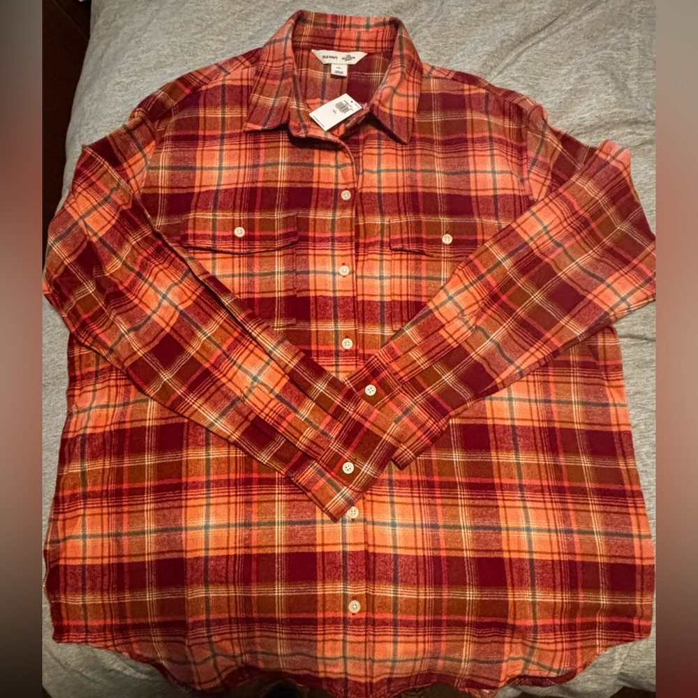 BOGO- Old Navy Women’s The Boyfriend Flannel Shirt
